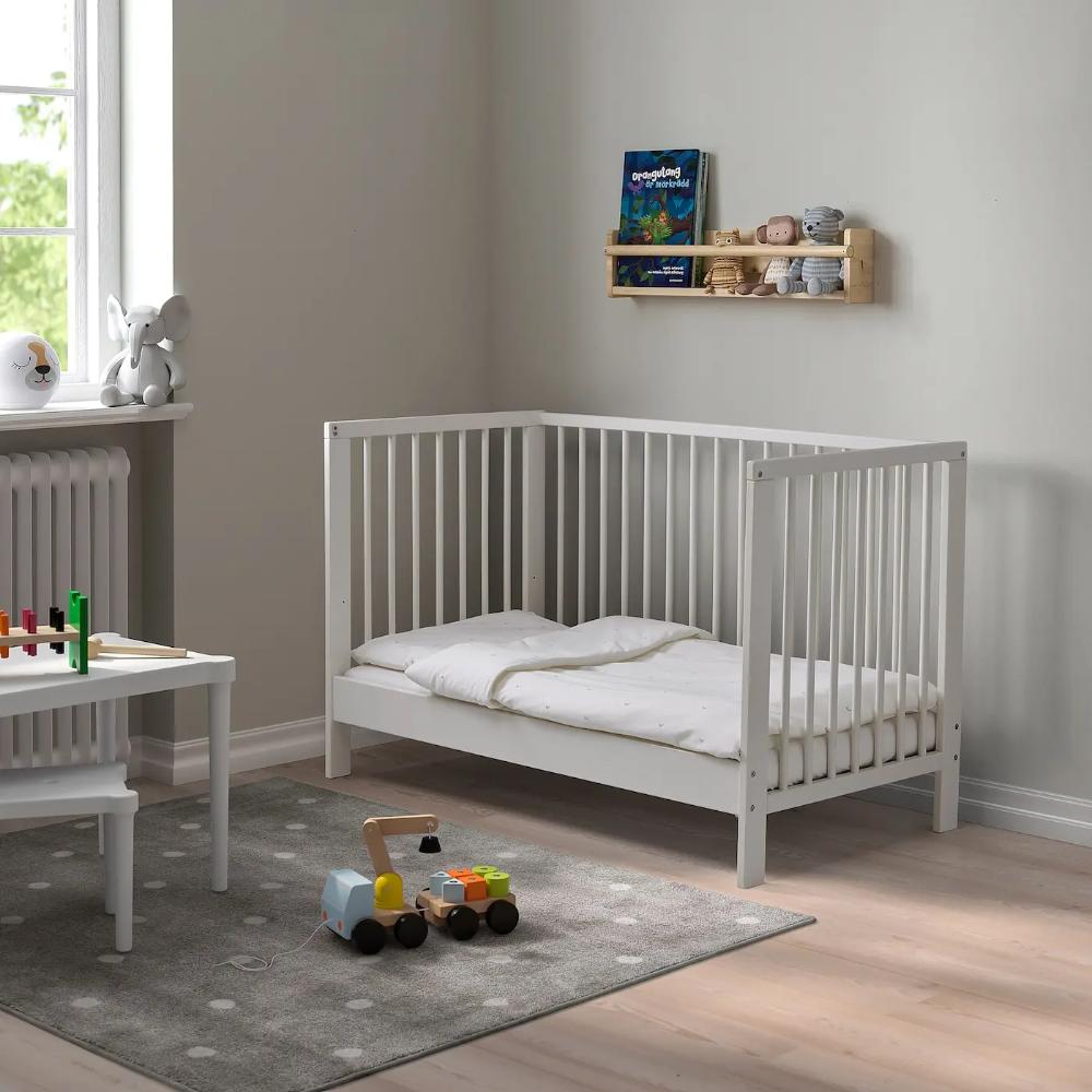 Bumble & Bird - 3-In-1 Classic Wooden Cot And Toddler Bed - White
