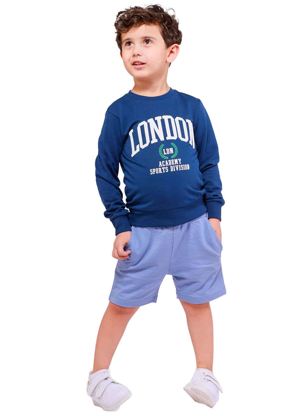 Nuego - London Printed Boy's Sweatshirt - Blue