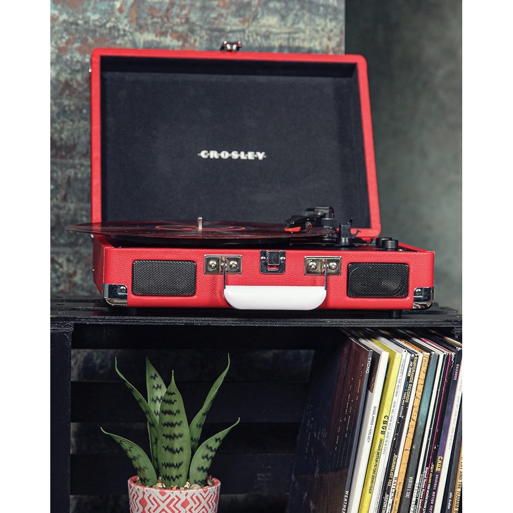 Crosley - Cruiser Plus Portable Turntable With Bluetooth In/Out - Exclusive Vinyl Red