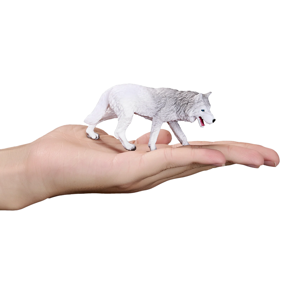 Mojo Arctic Wolf Toy Figure - White - 7 cm