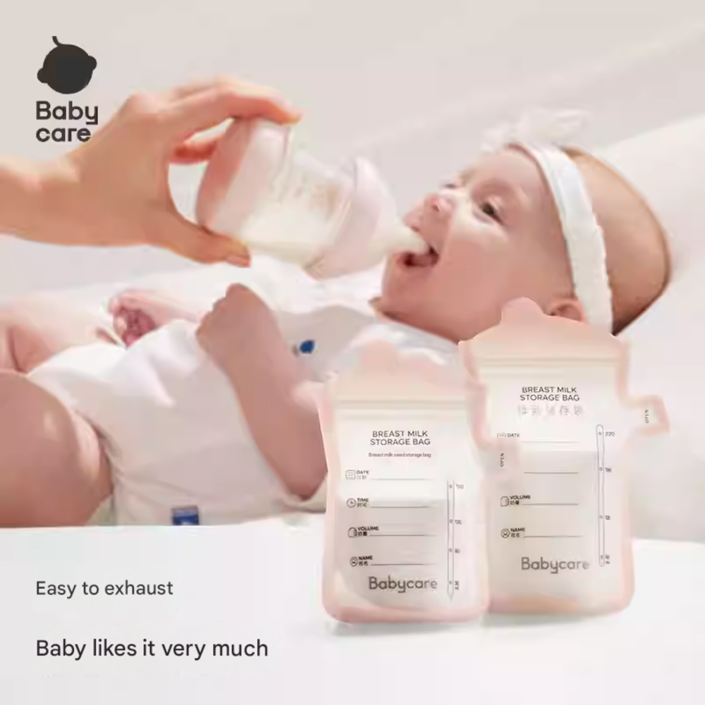Babycare - Breast Milk Storage Bags - Clear - 40 Pcs - 220 ml