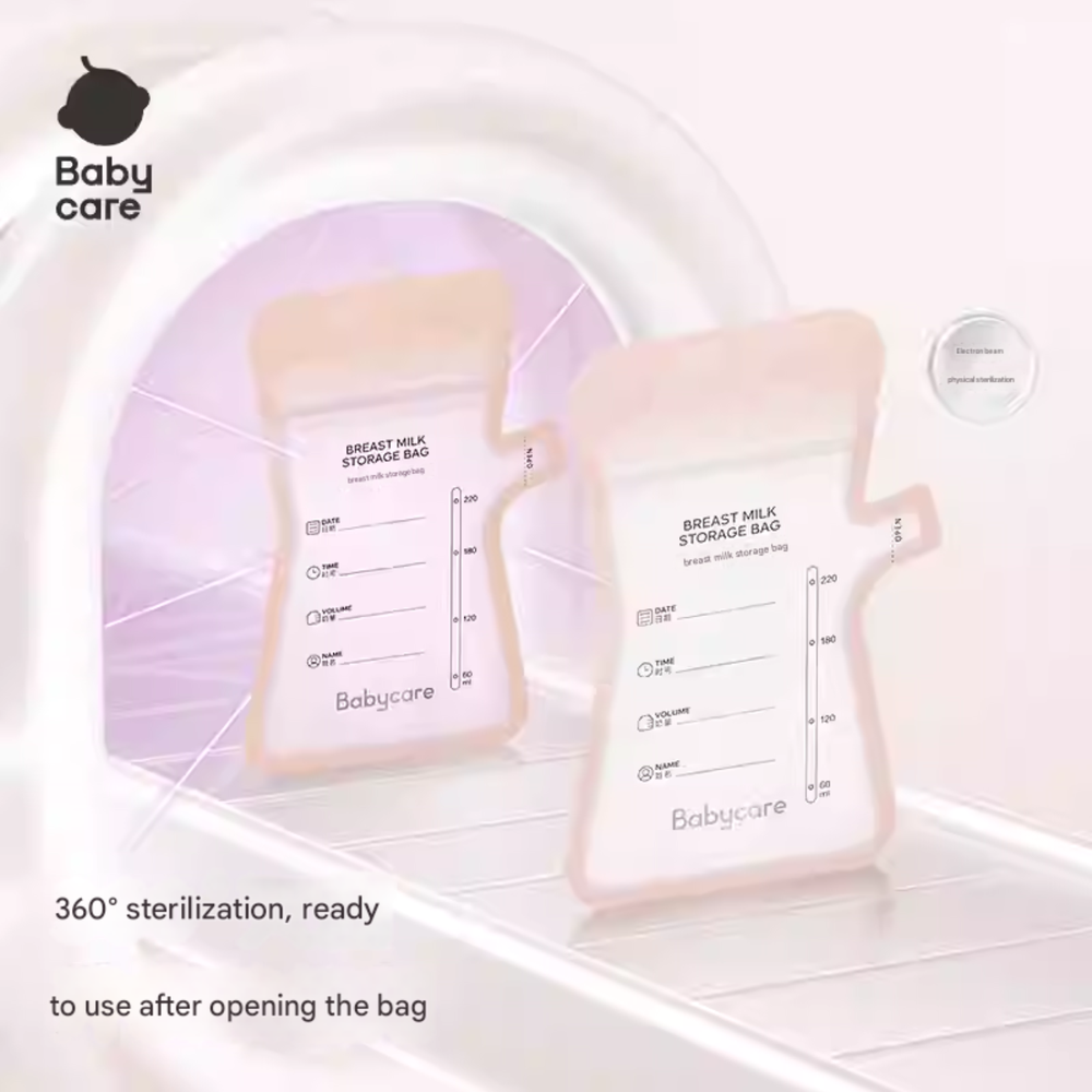 Babycare - Breast Milk Storage Bags - Clear - 40 Pcs - 220 ml