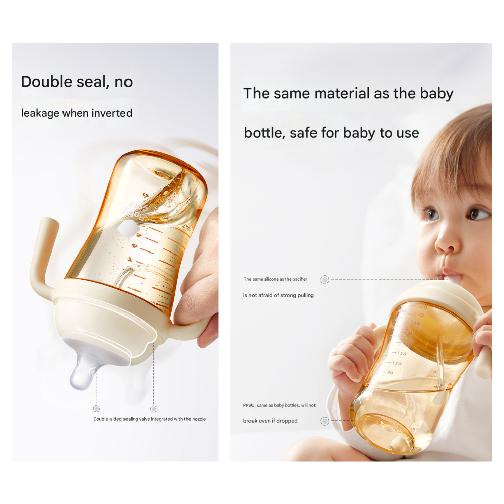 Babycare - Tilted Anti Choking Training Feeding Bottle Cup - 300ml