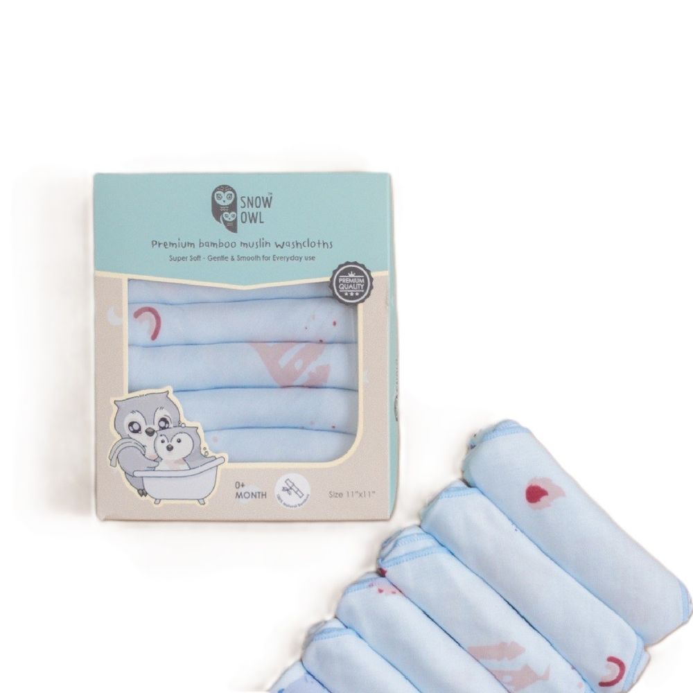 Snow Owl Bamboo Muslin - Pack of 6 - The Dragon