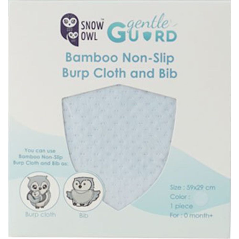 Snow Owl 2-In-1 Gentle Guard Bamboo Burp Cloth And Bib