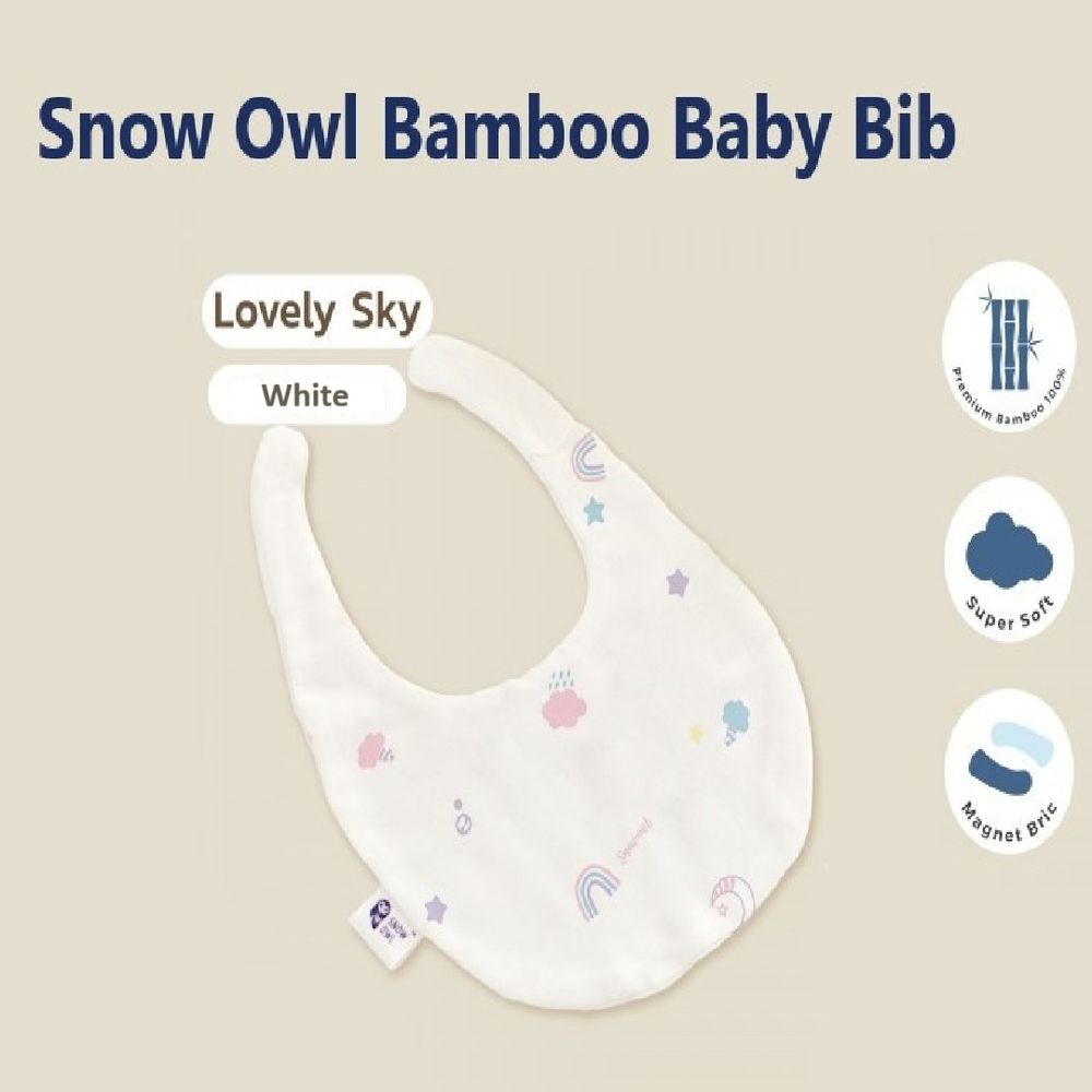 Snow Owl - Lovely Sky Bamboo Baby Bib