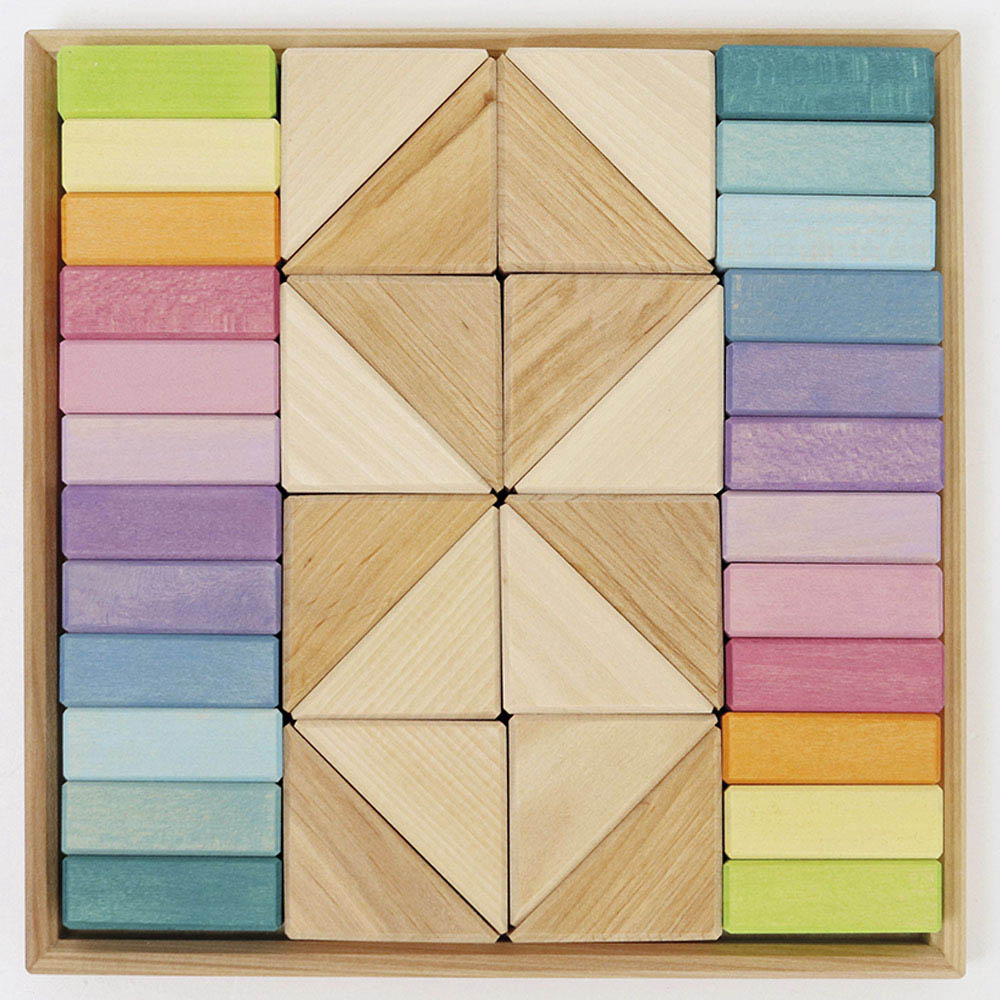 Grimm's - Duo Building Blocks - 40pcs - Pastel