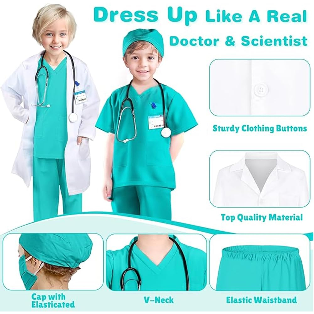 BrainGiggles - Doctor Costume Set For Kids - 7pcs