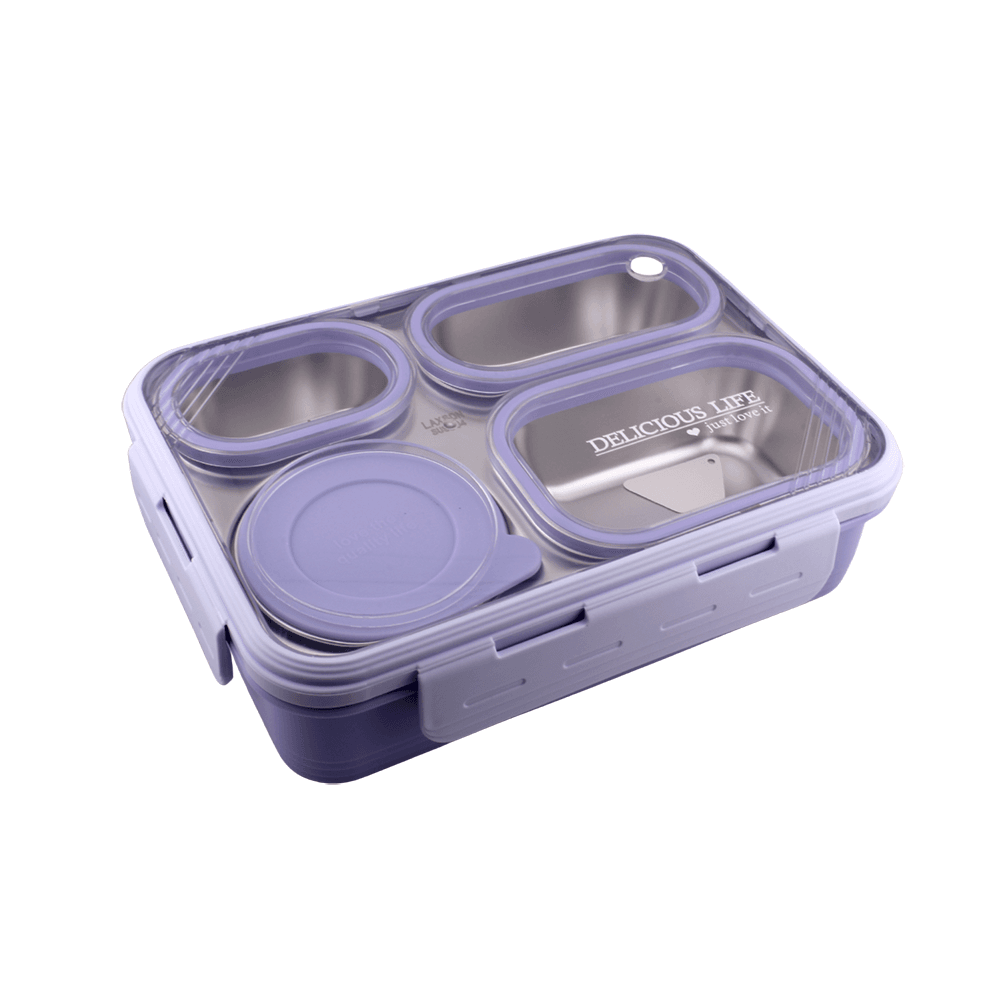 Cravista - 4-Compartments Bento Lunch Box - Multicolor - 950 ml
