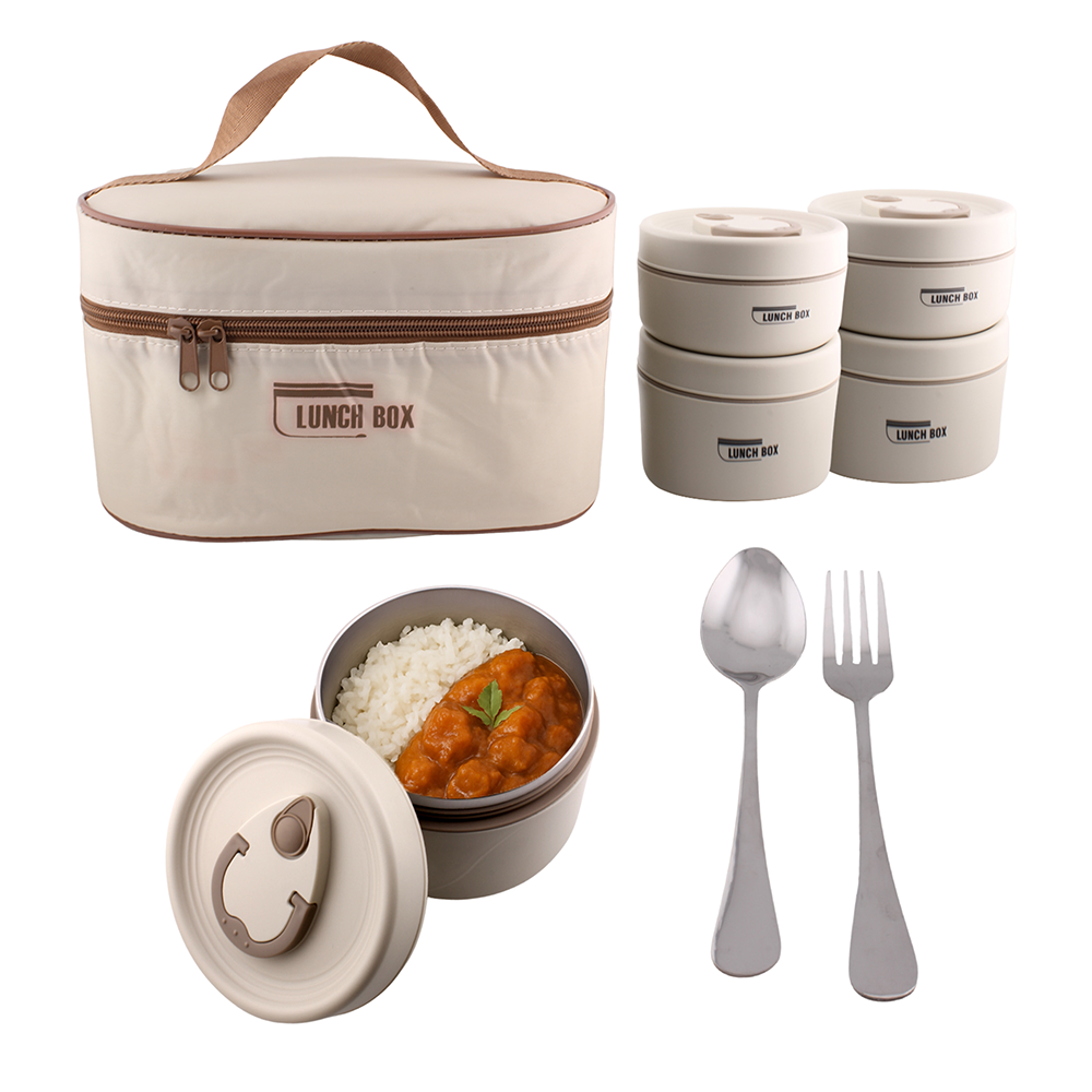 Cravista - Insulated Lunch Box with Bag & Cutlery Set