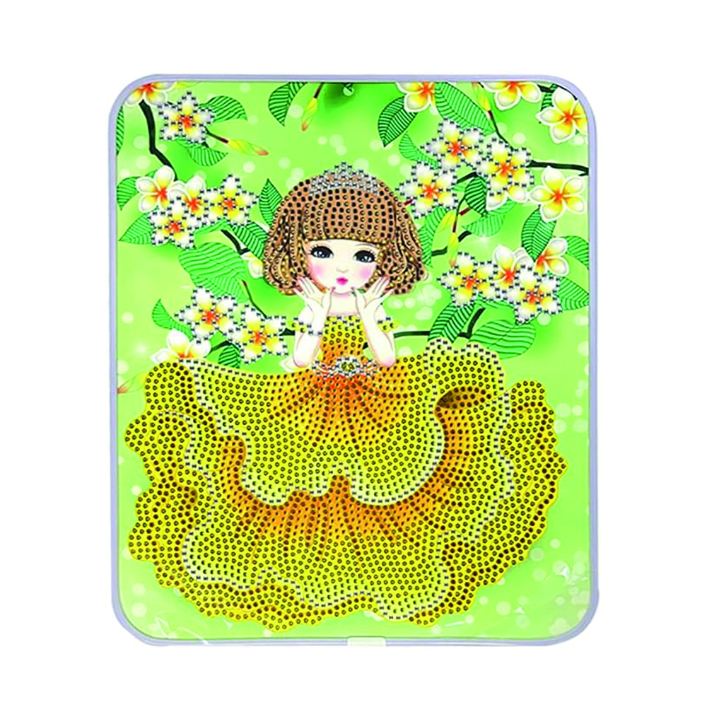 Brain Giggles - DIY 5D Diamond Embroidery Rhinestone Art And Craft Kit - Princess - Yellow