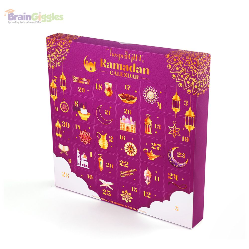 Brain Giggles - Ramadan Advent Calendar Toy Gift Box - Purple - 30 Pcs