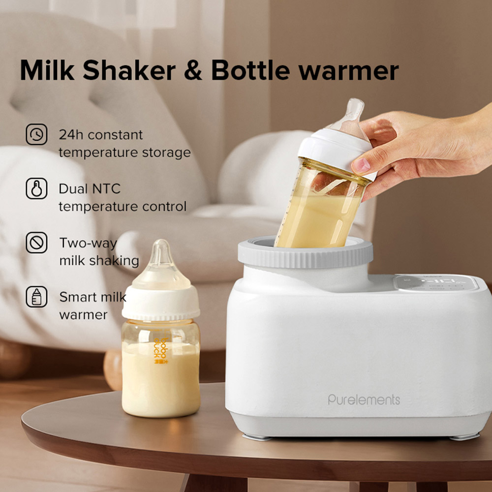 Purelements - 2-in-1 Bottle Shaker And Warmer - White