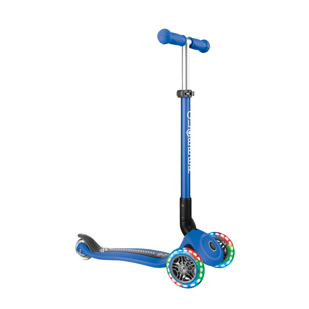 Globber - Primo Fantasy Lights 3-Wheel Manual Scooter - Navy Blue/Racing