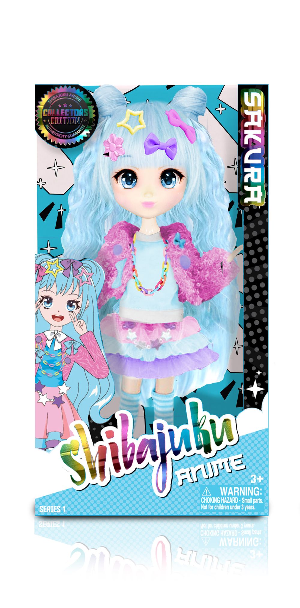 Shibajuku Sakura Anime Fashion Doll - 33 cm