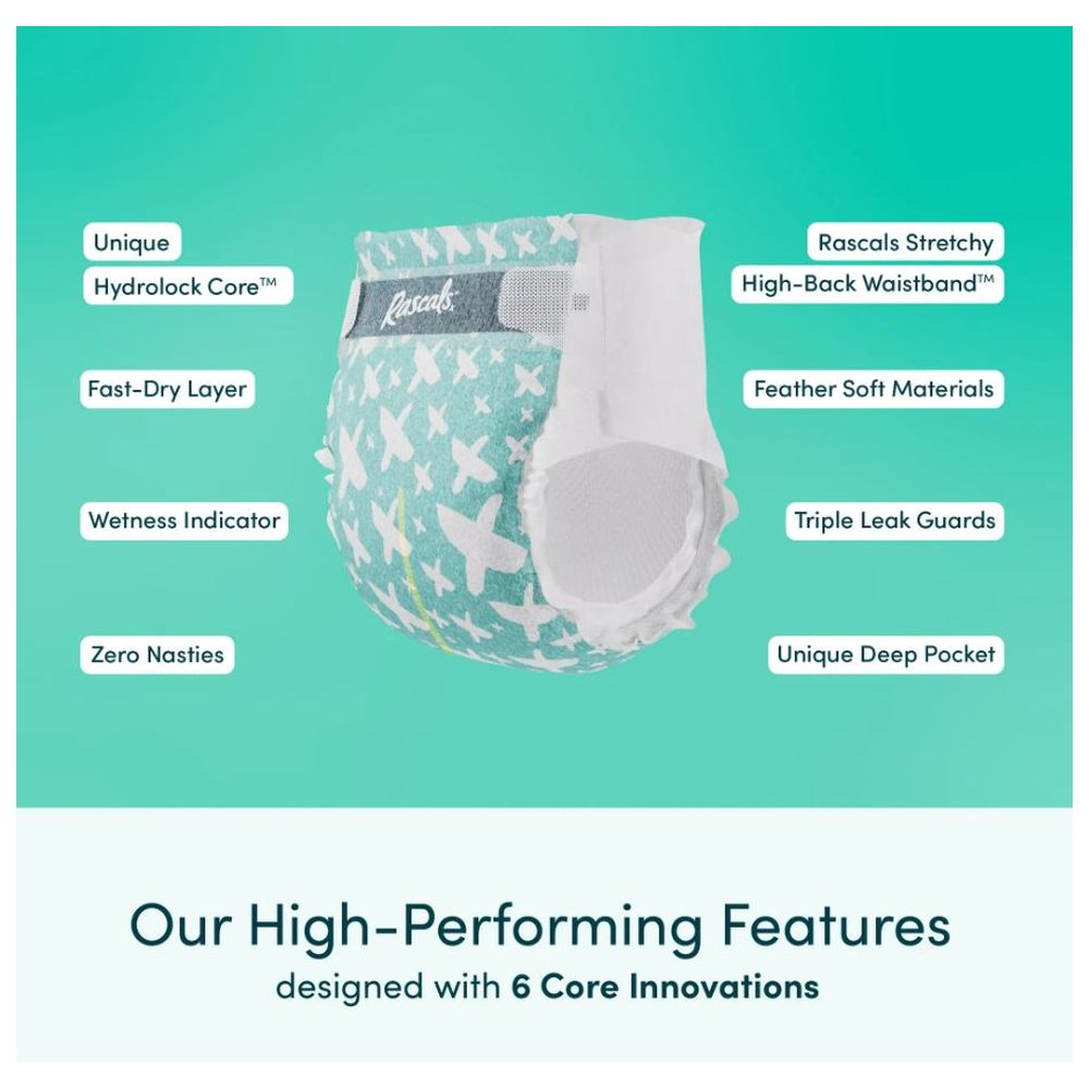 Rascals Premium Baby Diapers Jumbo Box - Size 1 - 3-5 kg - 108 Pcs