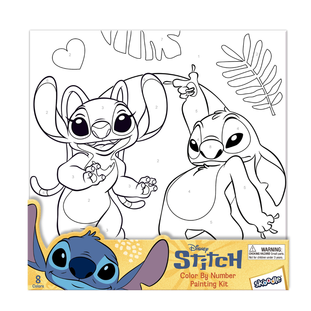 Disney - Stitch & Angel Color By Number Painting Kit - 11pcs
