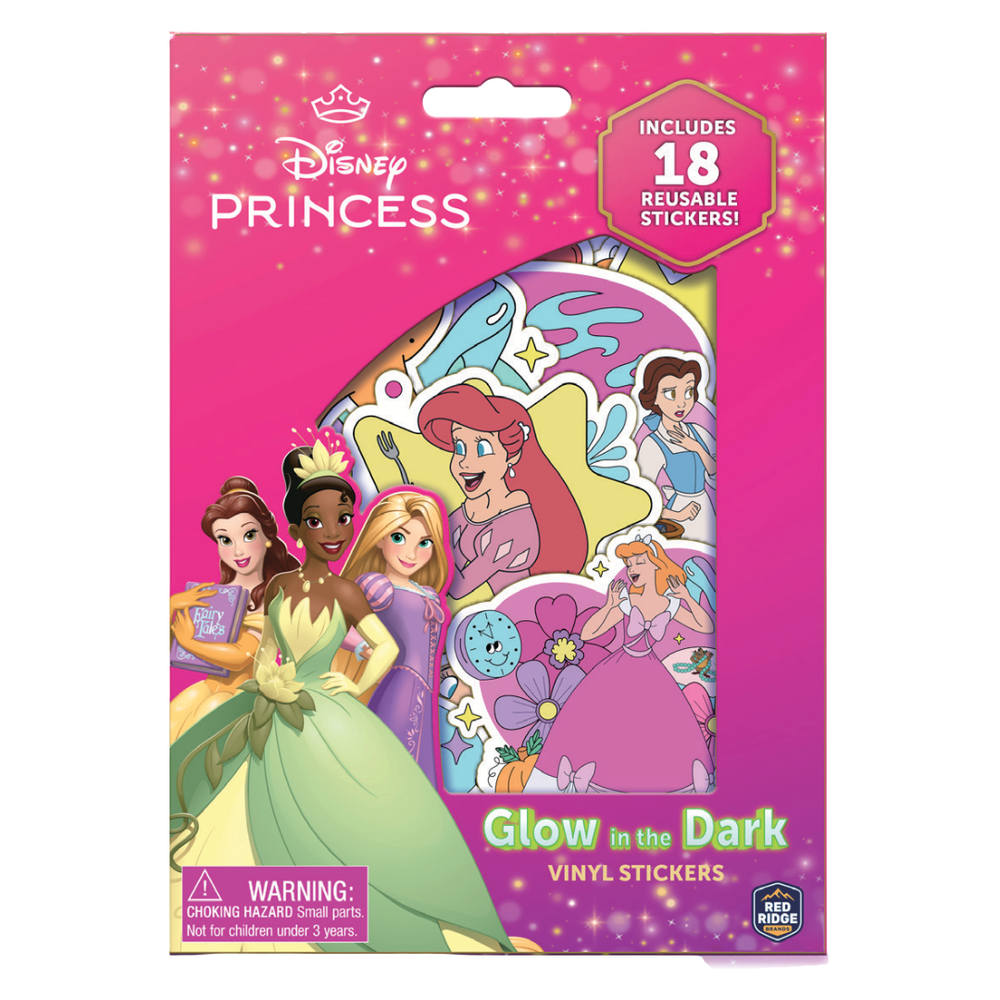 Disney - Princess Glow-in-the-Dark Vinyl Stickers - 18pcs