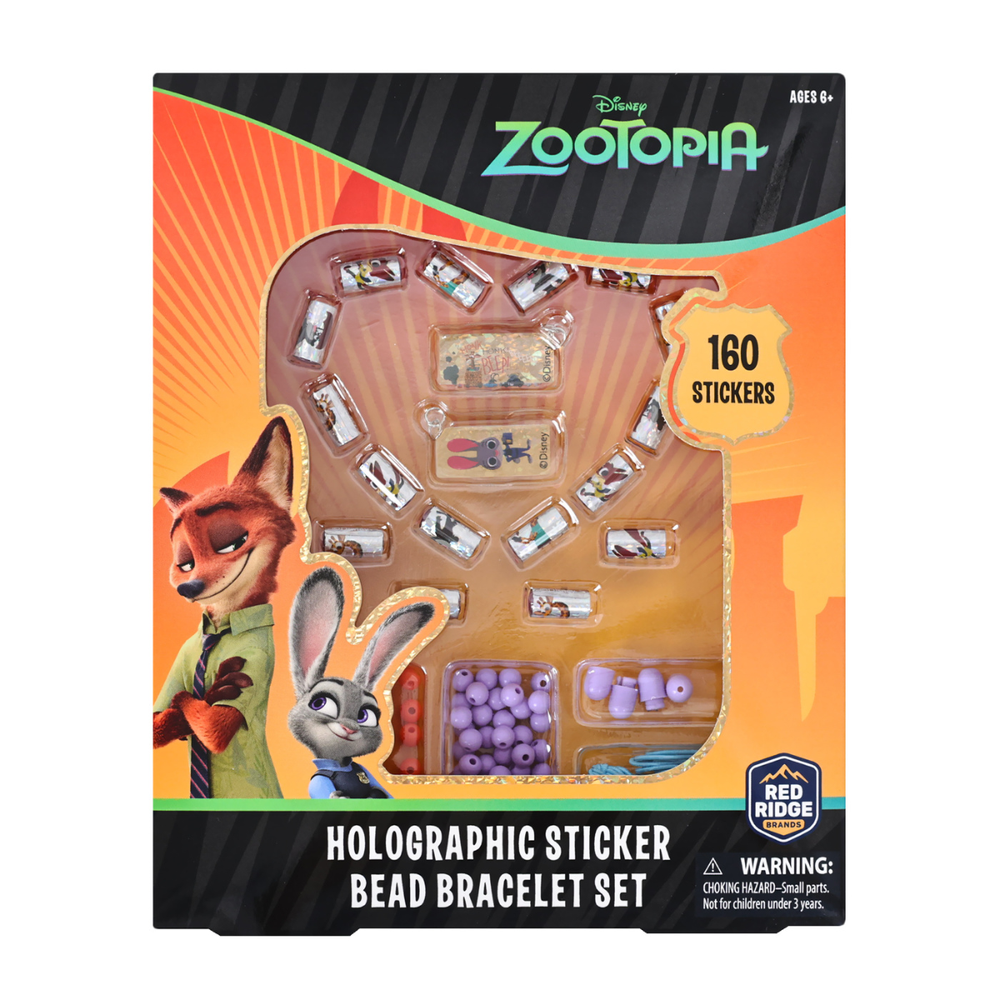 Disney - Zootopia Holographic Sticker Bead Bracelet Making Craft Set - Multicolor
