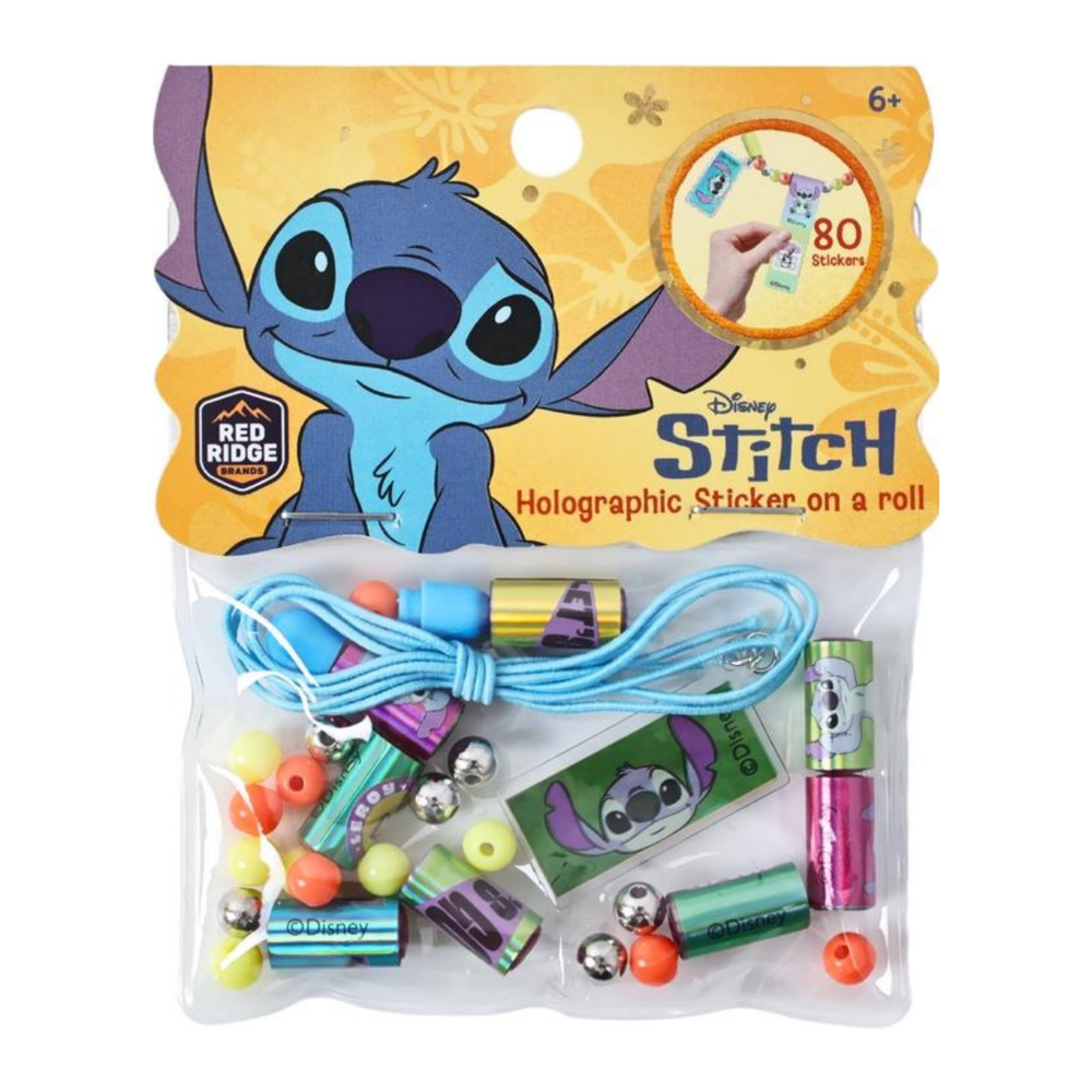 Disney - Stitch Holographic Sticker On A Roll Bracelet Making Craft Set - Multicolor