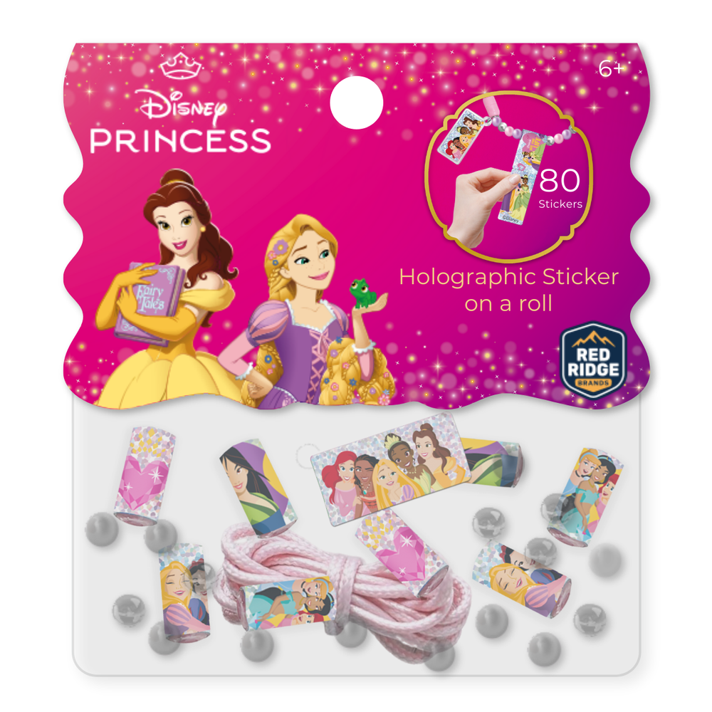 Disney - Princess Holographic Sticker On A Roll Bracelet Making Craft Set - Multicolor