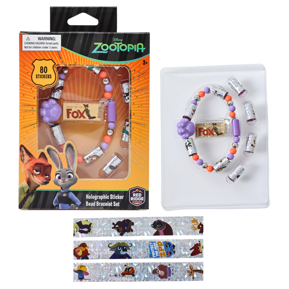 Disney - Holographic Sticker Bead Bracelet Making Craft Set - Zootopia