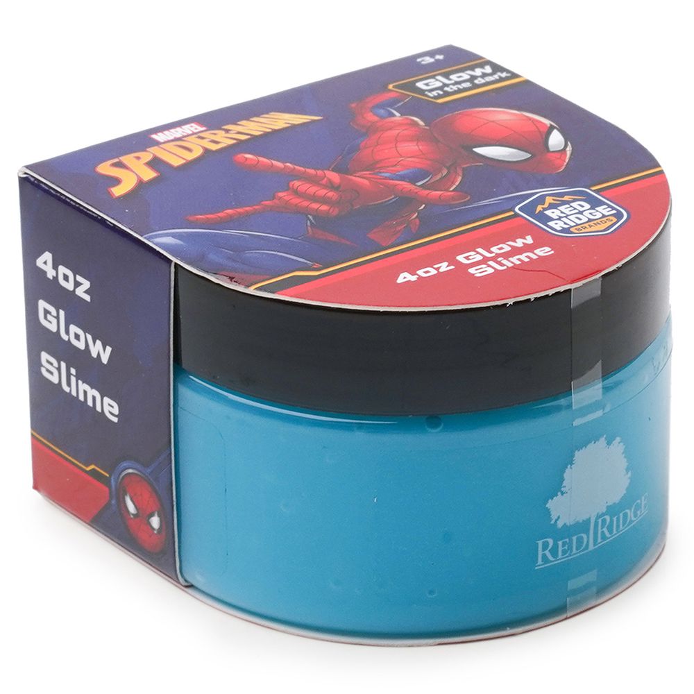 Slime Squad - Marvel Spider Man Glow Slime - Blue - 118 ml