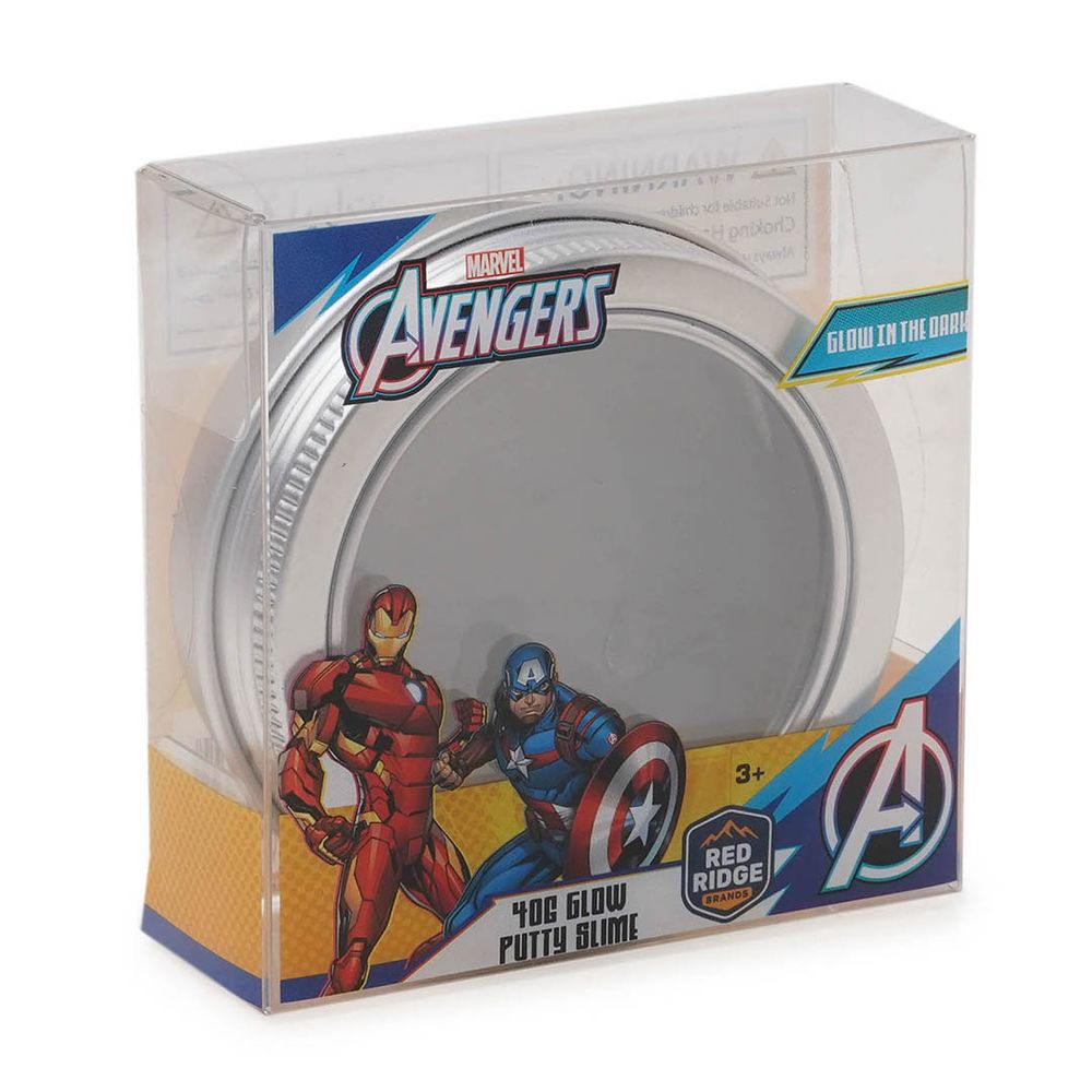 Slime Squad - Marvel Avengers Glow Putty Slime - White - 40 gm