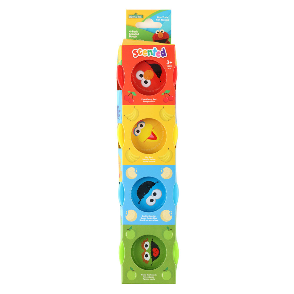 Sesame Street - Scented Dough Cans Set - Color May Vary - 4 Pcs - 113 gm