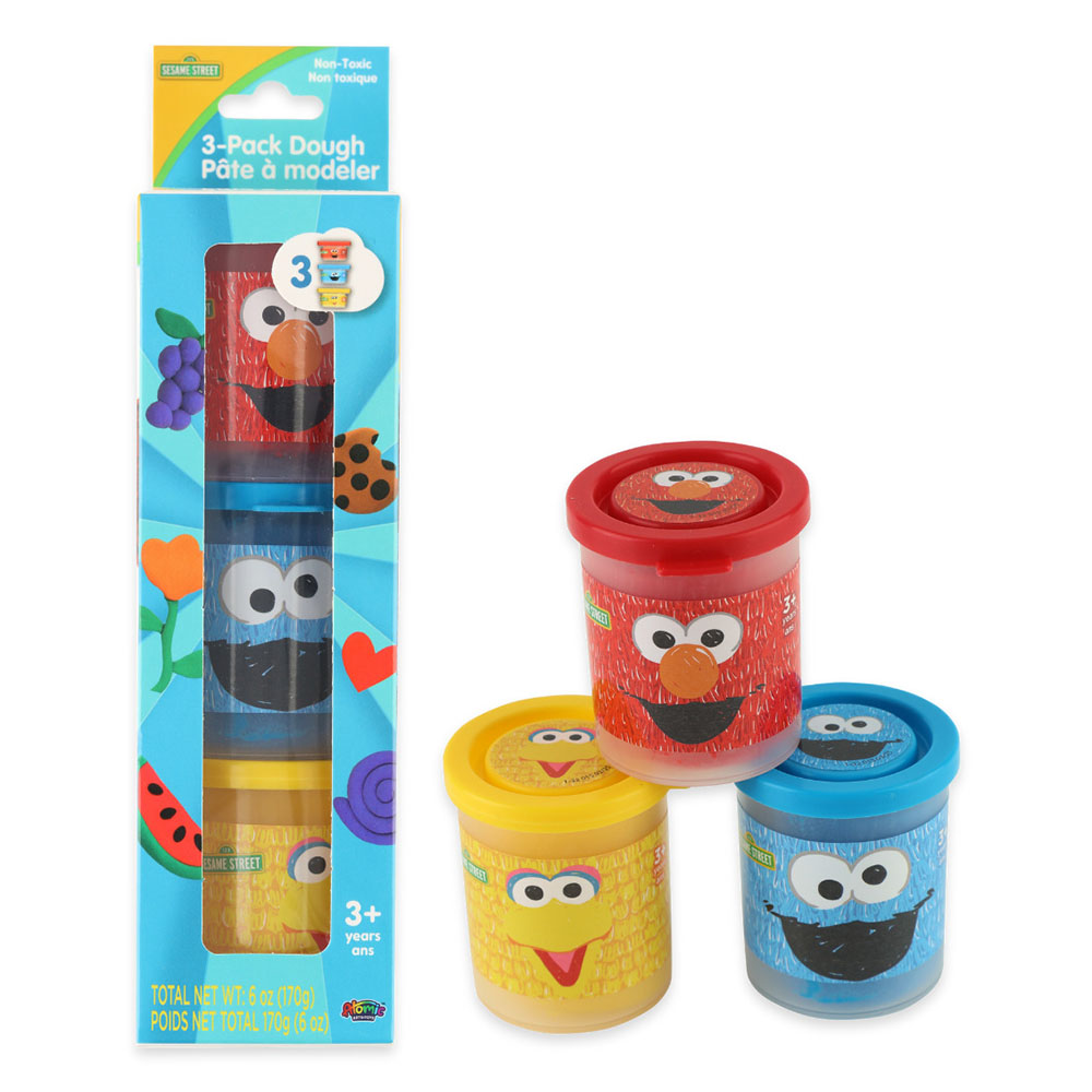 Sesame Street - Non-Toxic Dough Cans Set - Color May Vary - 3 Pcs - 170 gm