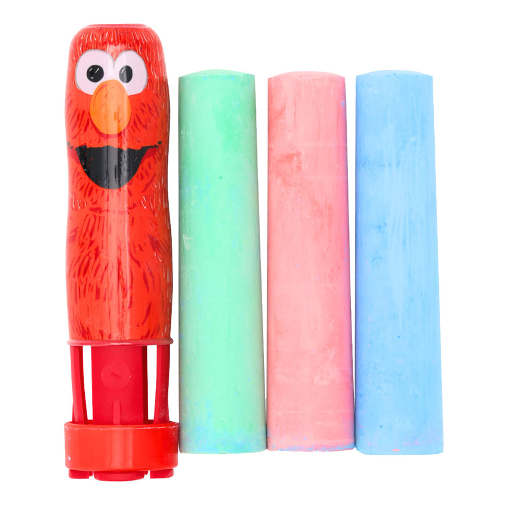Sesame Street - Chalk Holder & Sidewalk Chalk Sticks Set - 4 Pcs
