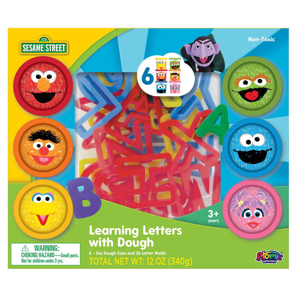 Sesame Street - Learning Letters With Dough Cans Set - Color May Vary - 32 Pcs - 340 gm