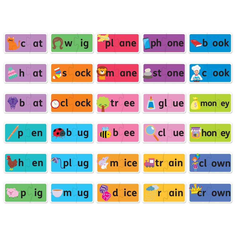 Hinkler - Match & Learn Jigsaw Puzzle & Book Set - Word Sounds - 60 Pcs