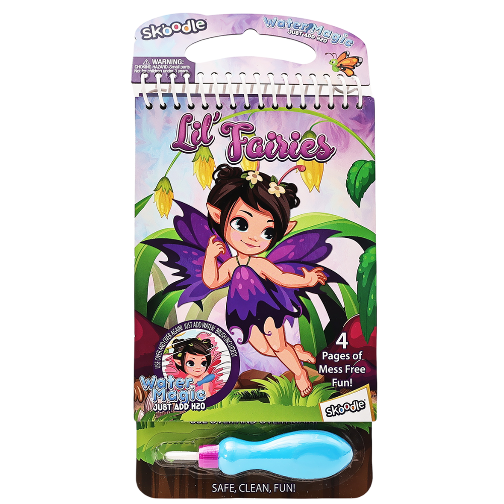 Skoodle Water Magic Activity Pad With Brush - Lil Fairies