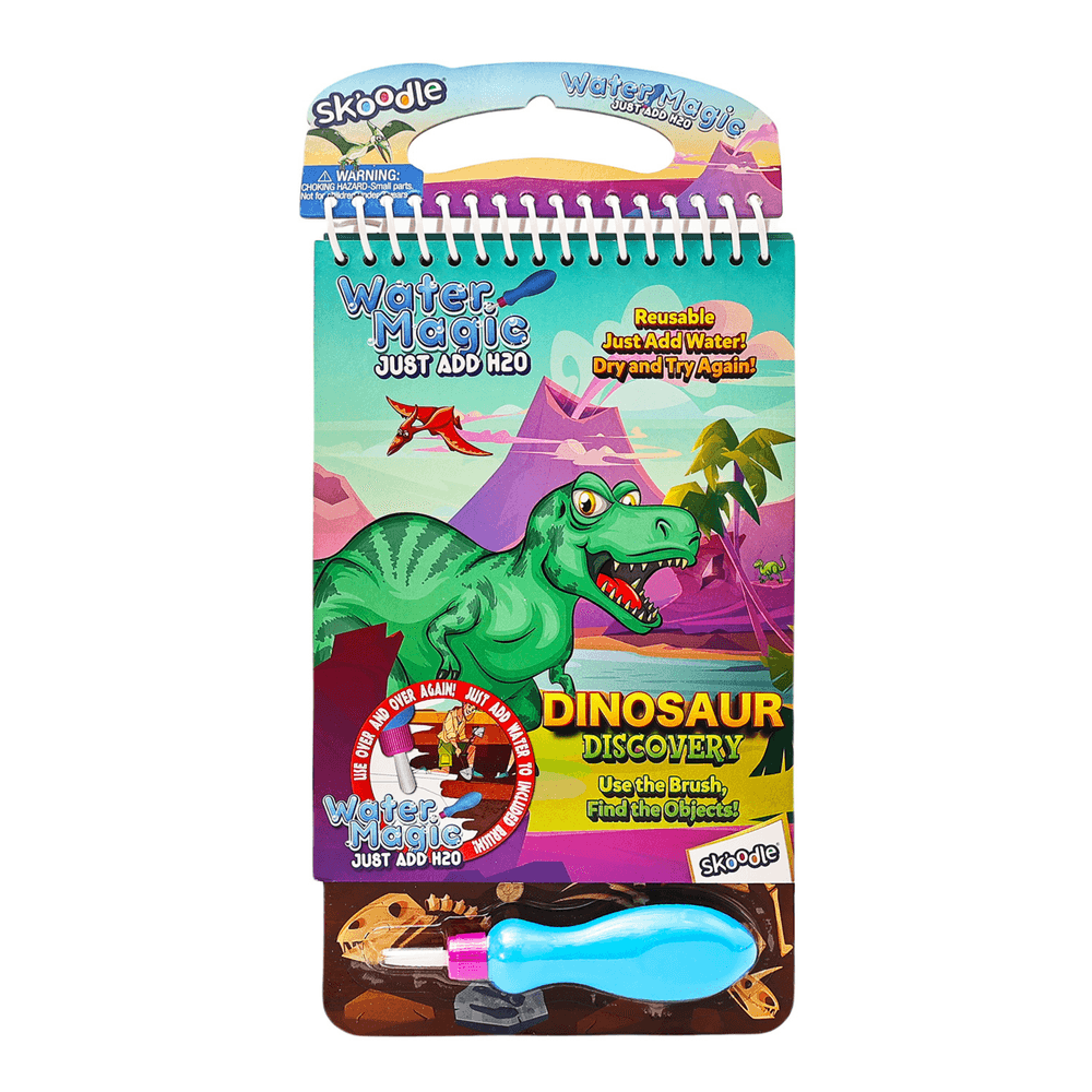Skoodle Water Magic Activity Pad With Brush - Dinosaur Discovery
