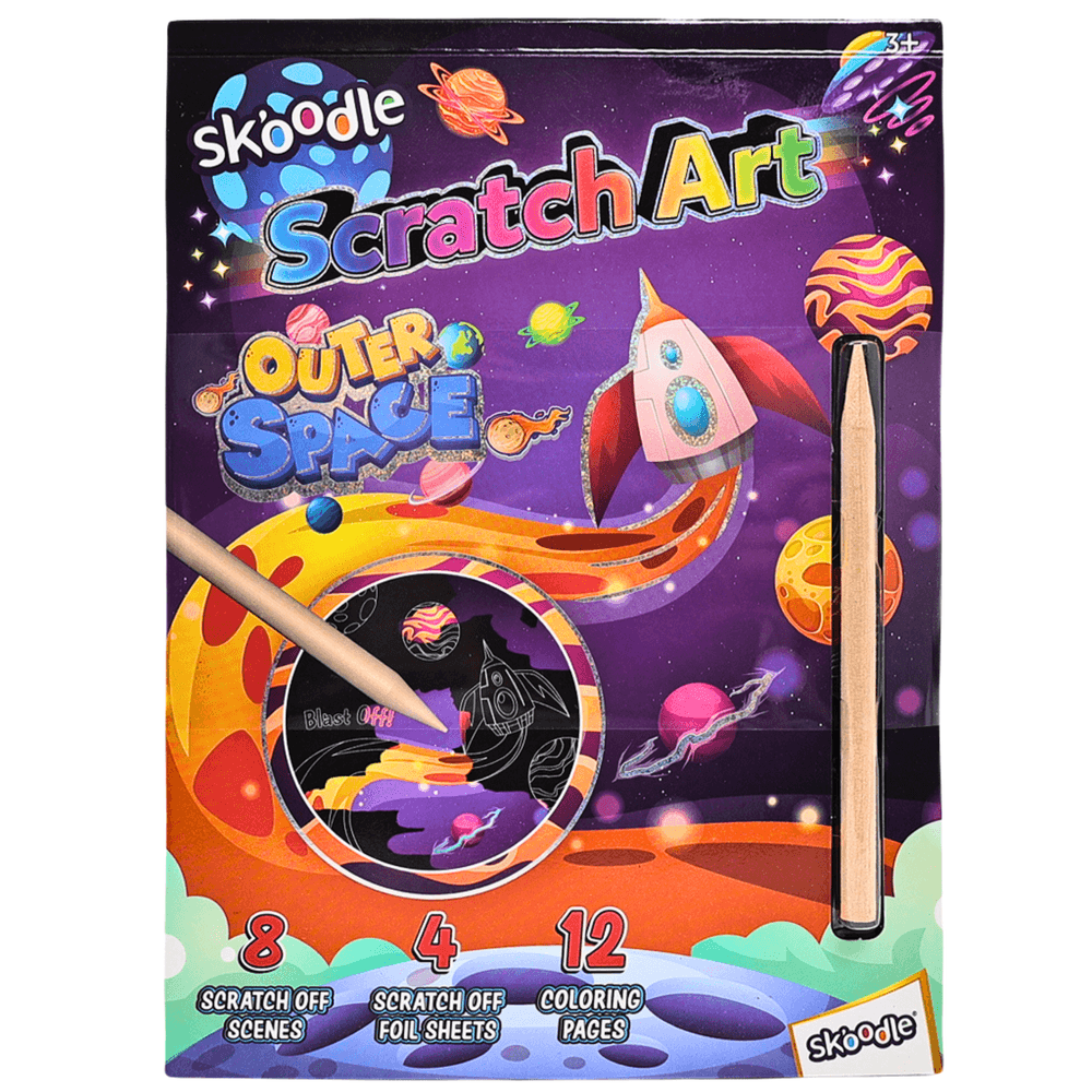 Skoodle Scratch Art With Scraper Set - Outer Space
