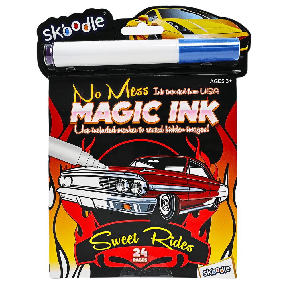 Skoodle Magic Ink Activity Book With Marker - Sweet Rides