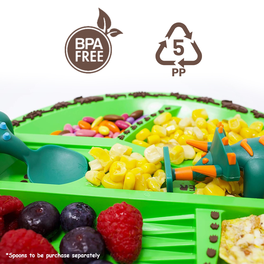 Eazy Kids - Eating Plate - Dinosaur - Green