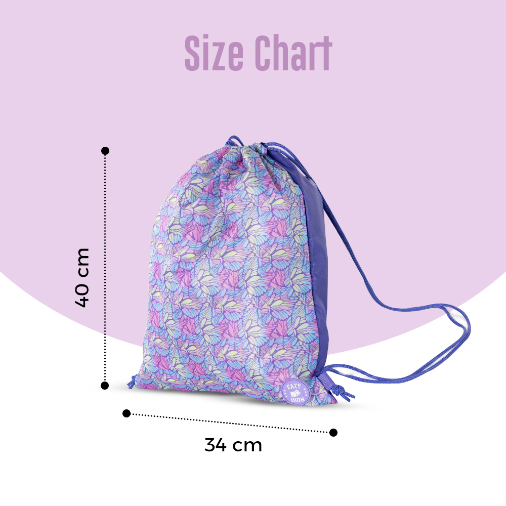 Eazy Kids - Drawstring Bag - Butterfly Purple