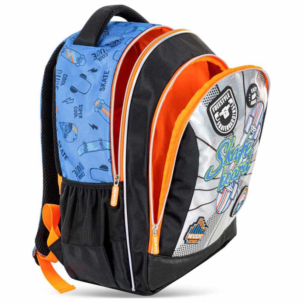 Eazy Kids - Personalized Backpack with Lunch Bag And Pencil Case - Skate Board 