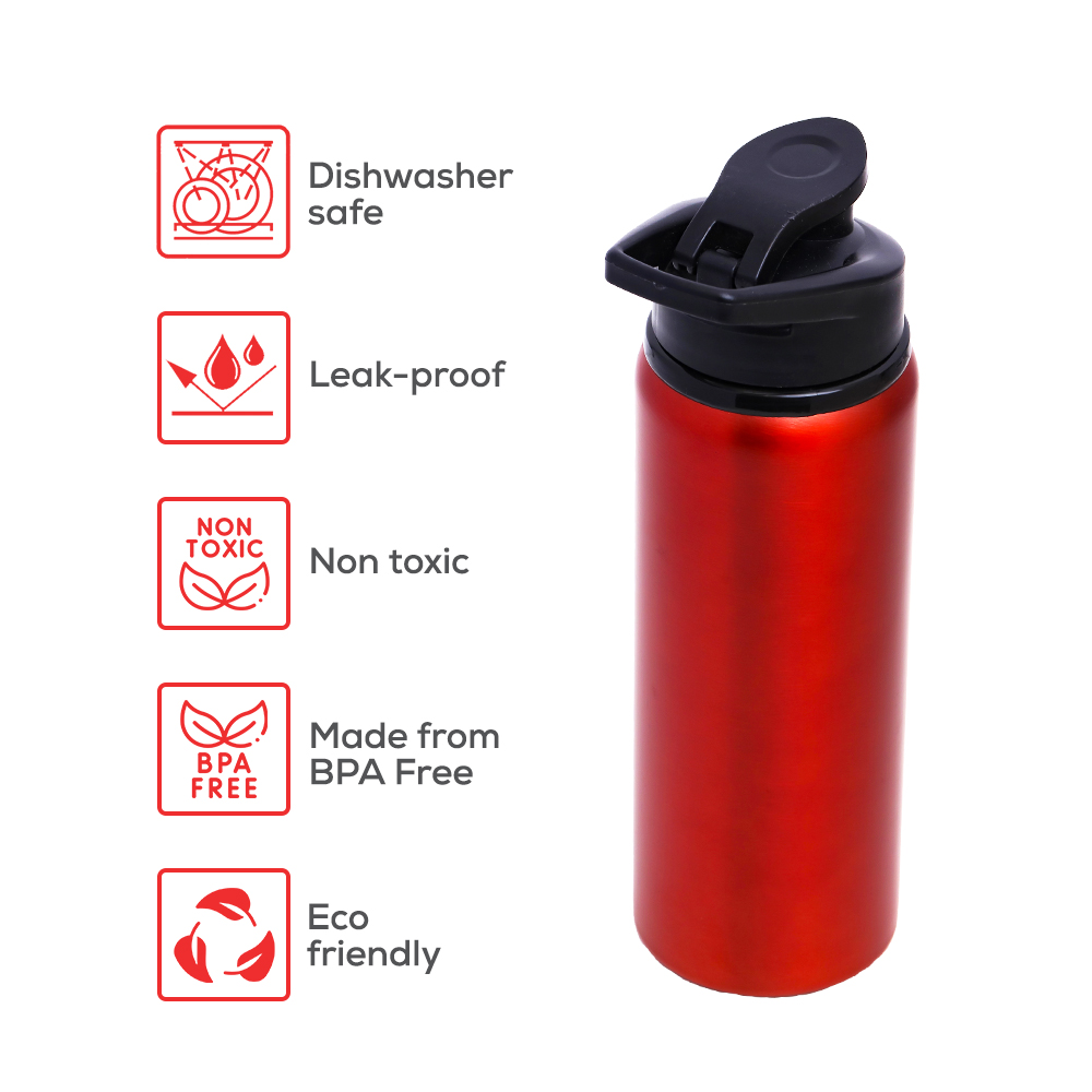 Eazy Kids - Stainless Steel Sports Water Bottle - 700ml - Red