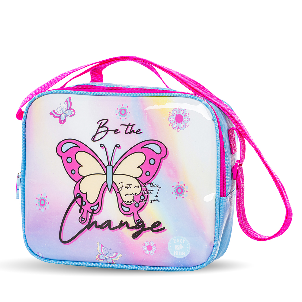 Eazy Kids - Trolley School Bag Combo 5Pc Set - Butterfly - 16-Inch/41cm