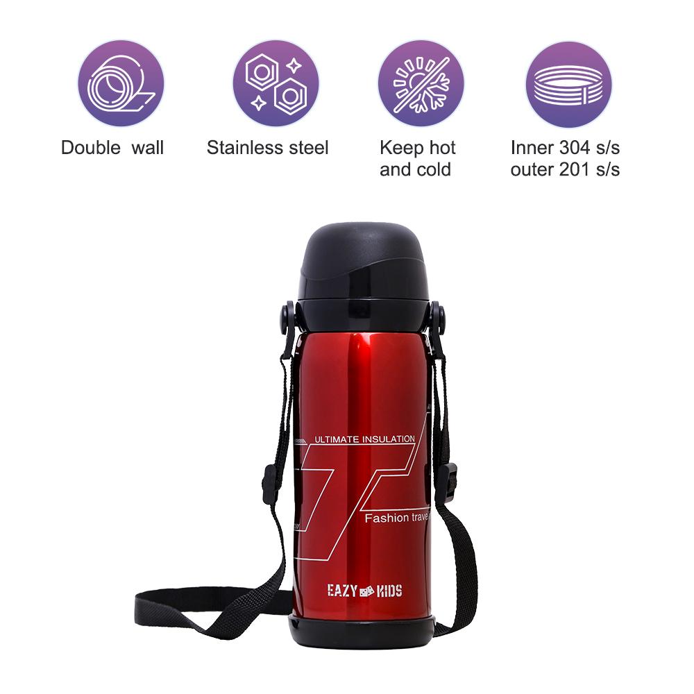 Eazy Kids - Insulated Stainless Steel Water Bottle - 800ml - Red