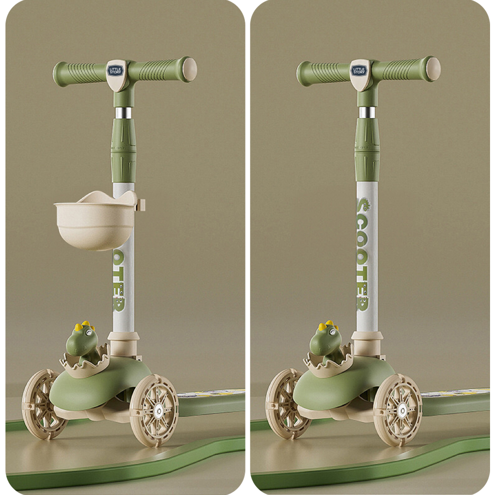 Little Story - Kids Scooter & Ride On - Dinosaur Green