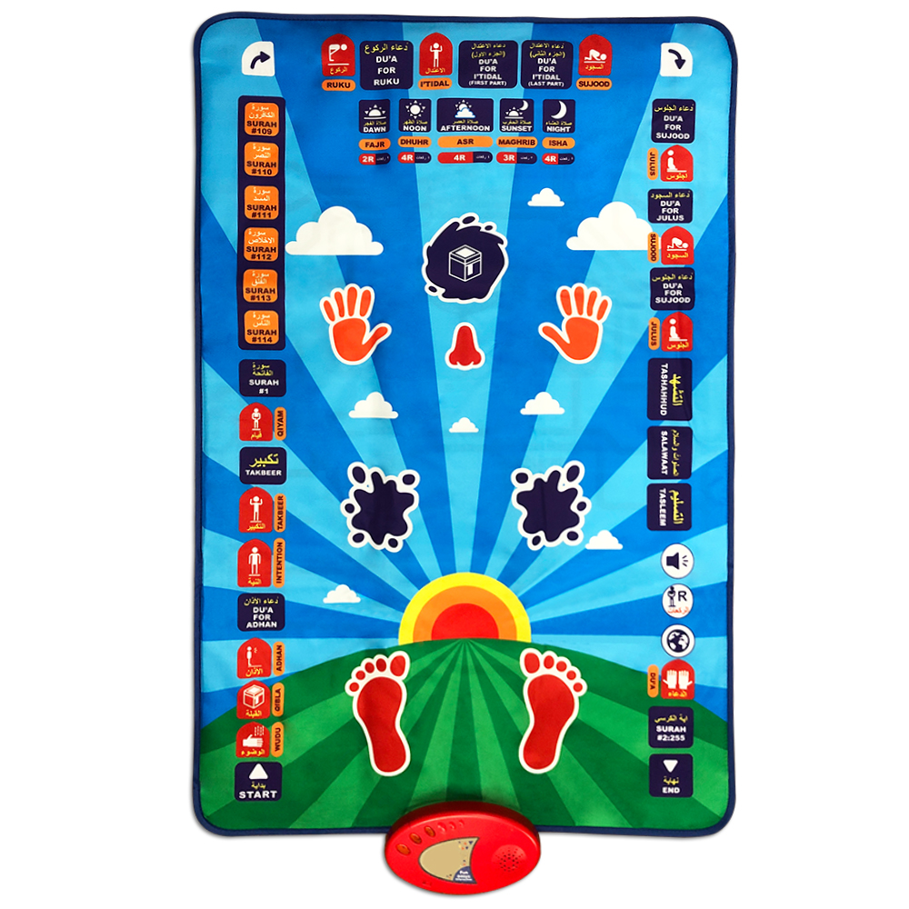 Little Story - Kids' Islamic Prayer Learning Mat - Blue