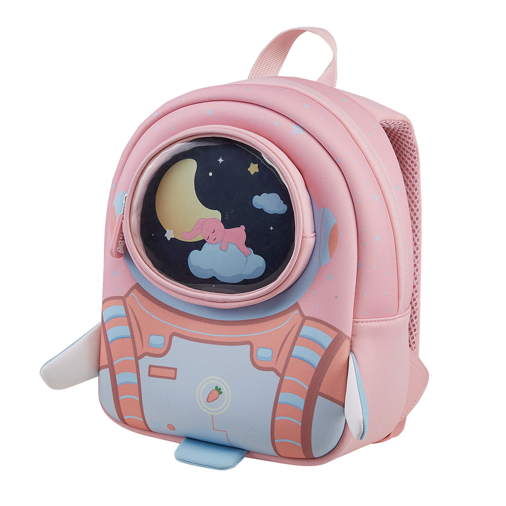 Nohoo - 3D Astronaut Kids School Bag - Pink - 10-Inch/25.5cm
