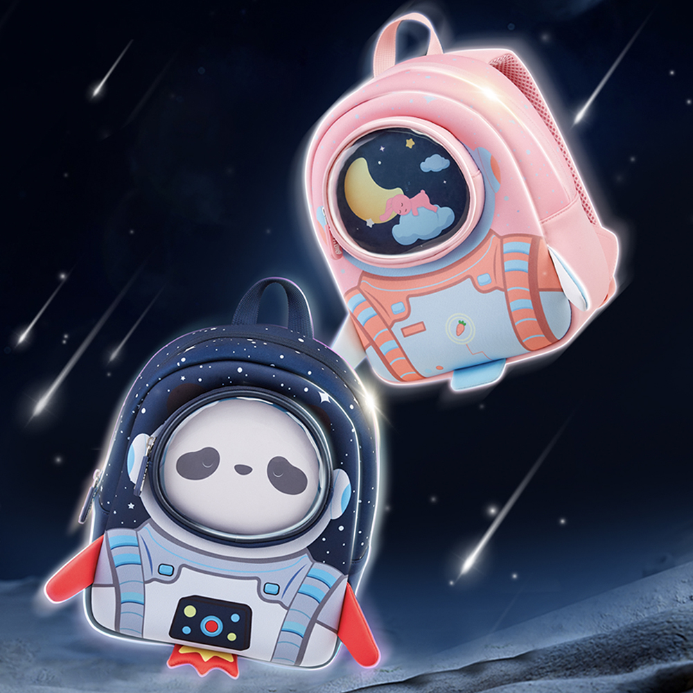 Nohoo - 3D Astronaut Kids School Bag - Pink - 10-Inch/25.5cm