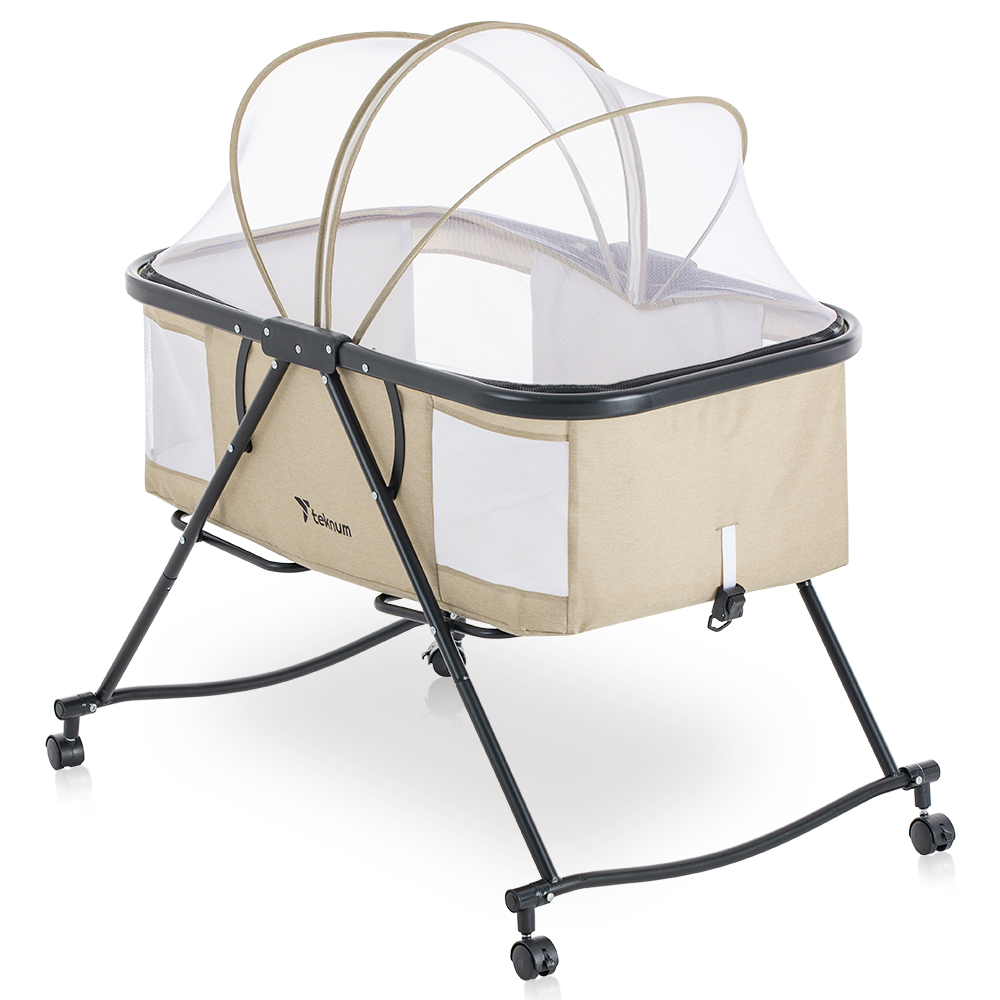 Teknum - 3-in-1 Baby Cot, Cradle With Mosquito Net - Ivory