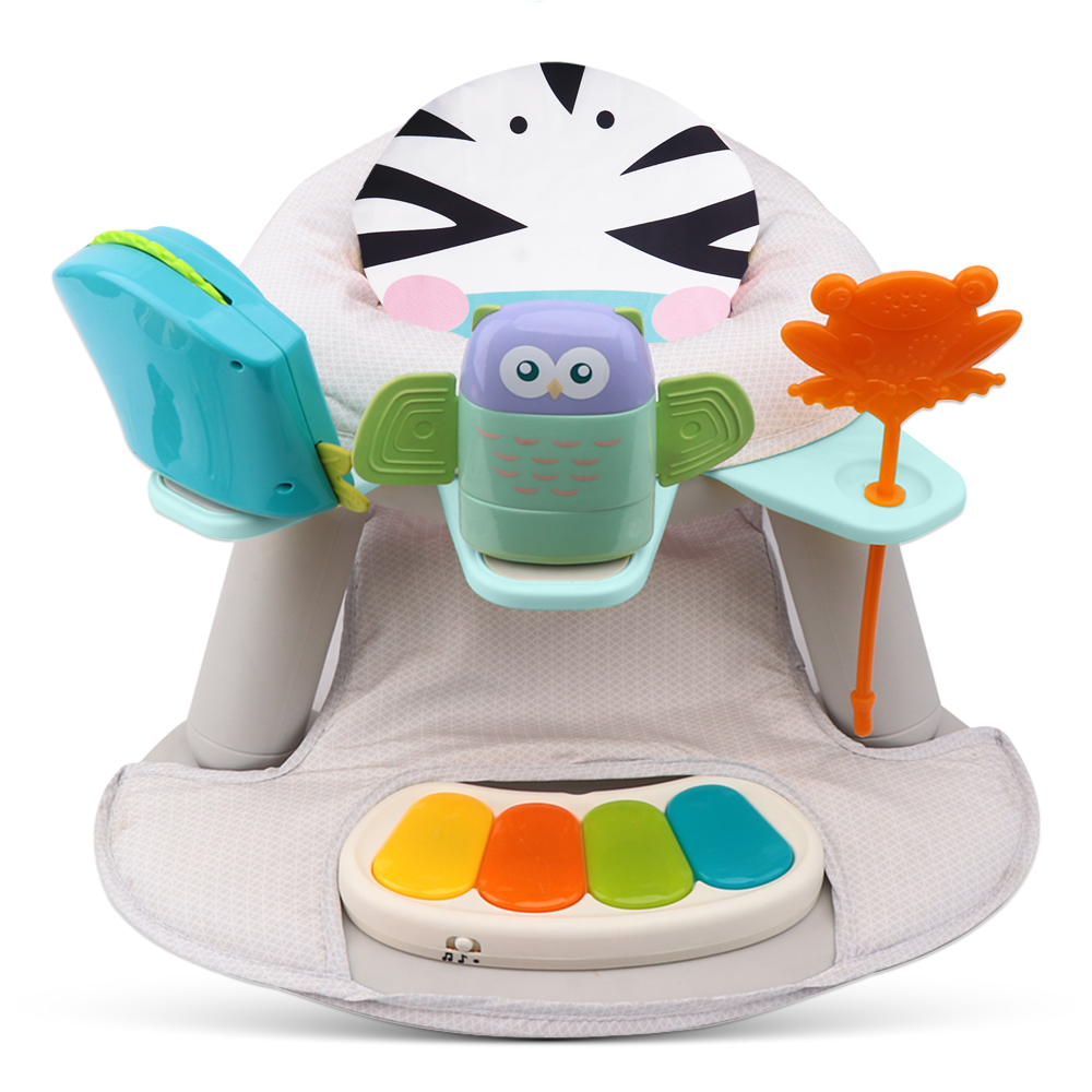 Teknum - 2-In-1 Dining Chair Toddler Play Seat With Pedal Piano - Multicolor