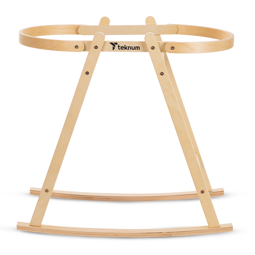 Teknum Rope Moses Basket Stand Only - Natural Wood